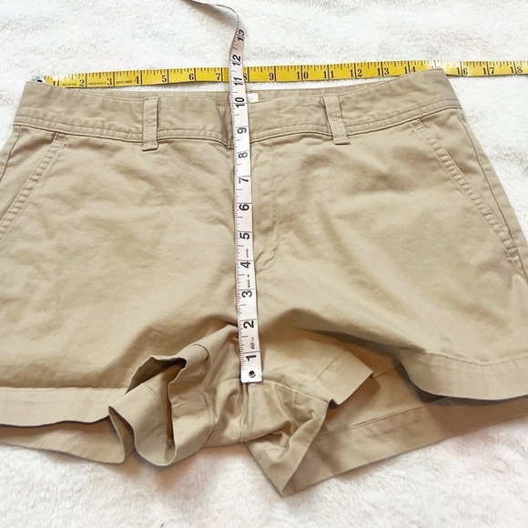 GAP City Shorts Mid Rise 3” Inseam Chino Stretch Pockets Women’s Sz 6 Wicker Tan - Picture 7 of 10